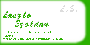 laszlo szoldan business card